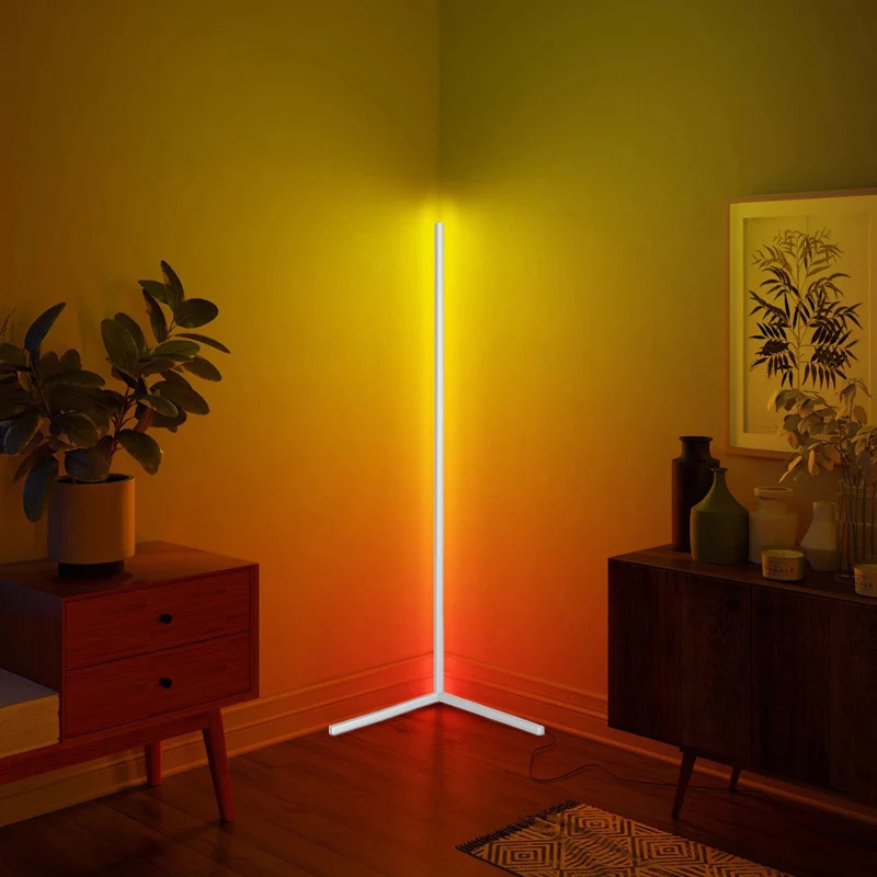 Прямая поставка люстра Напольная Лампа rgb современная светодиодная дуговая угловая металлическая колонна белая напольная