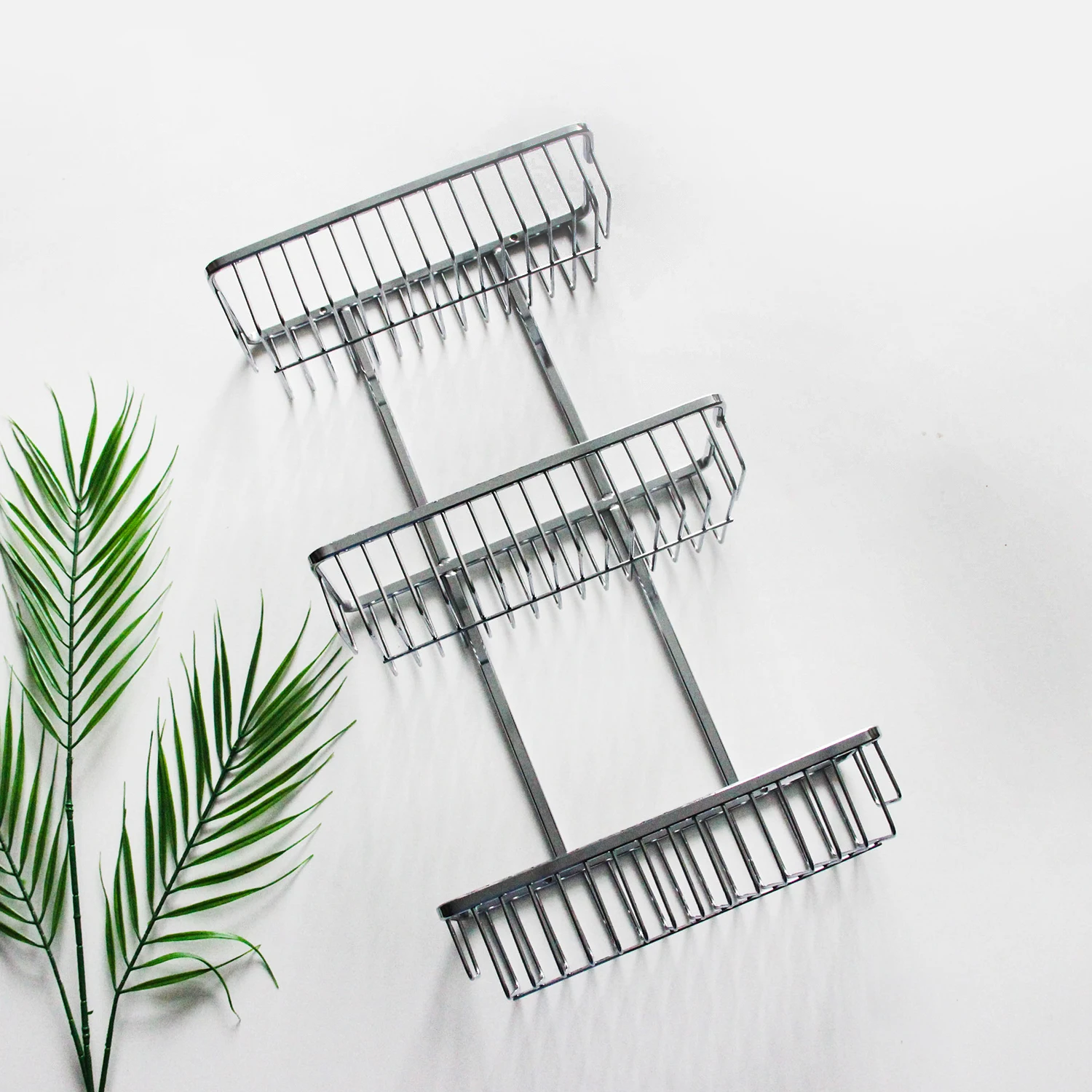 Bathroom Wall Mount Stainless Steel 3 Tier Chrome Shower Caddy Basket