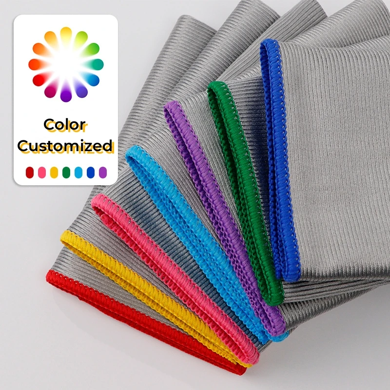 Custom Home Microfiber Towels Window Kitchen Dust Removal Shiny Microfiber Glass Cleaning Cloths