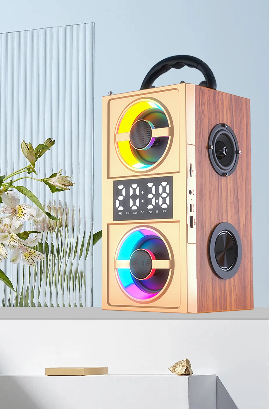 New Arrivals Stock Goods Box Wireless Wooden Best Quality Speaker BT Speaker Wireless with Low Price