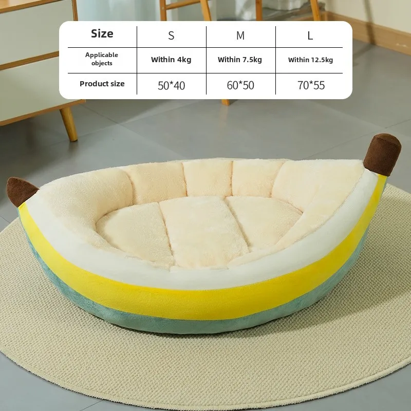 Small Pet Product Fiber PP Material Year-Round Use Winterheattech Open Banana Dog Bed Cat Nest