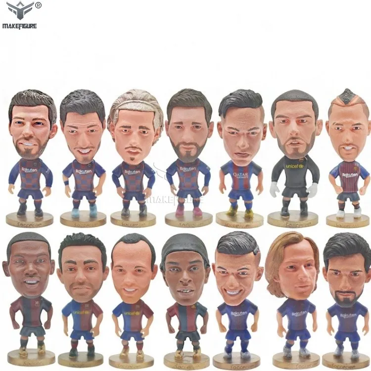 Custom Made 3inch PVC Soccer Player Figure Lifelike Football Celebrity 3D Mini Football Team Player Figure Toy