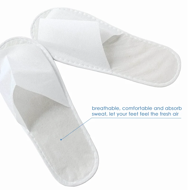 Hotel supplies customized logo closed toe disposable slippers for hotel