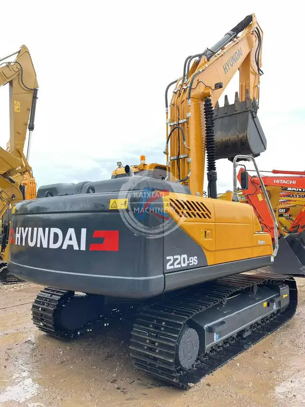 Hyundai 220 used excavator secondhand excavadora backhoe  22 ton in stock crawler digger hydraulic machine low price cheap