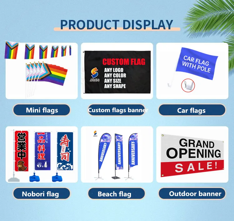 Customized National Desk Flag Stand Decorative Mini Metal Stand Flag With Stainless Steel Flag Pole