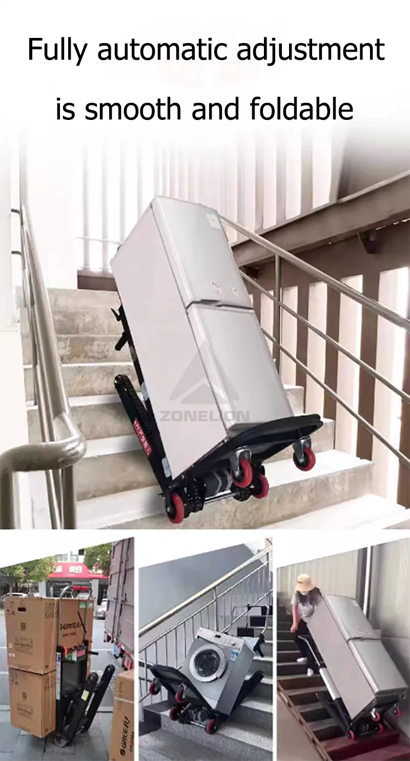 Dolly Hand Cart Electric Transport Climbing Machine Heavy Duty Cargo Electric Stair Climbing Trolley Building Hoist