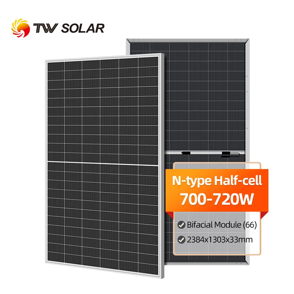 Solar System Panels TW Bifacial Solar Panel Tongwei Mono Solar Panel 700W 710W 720W N Type Pv Module