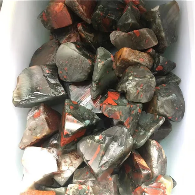 Wholesale natural hand carved rough rocks bloodstone raw crystals healing stones for sale