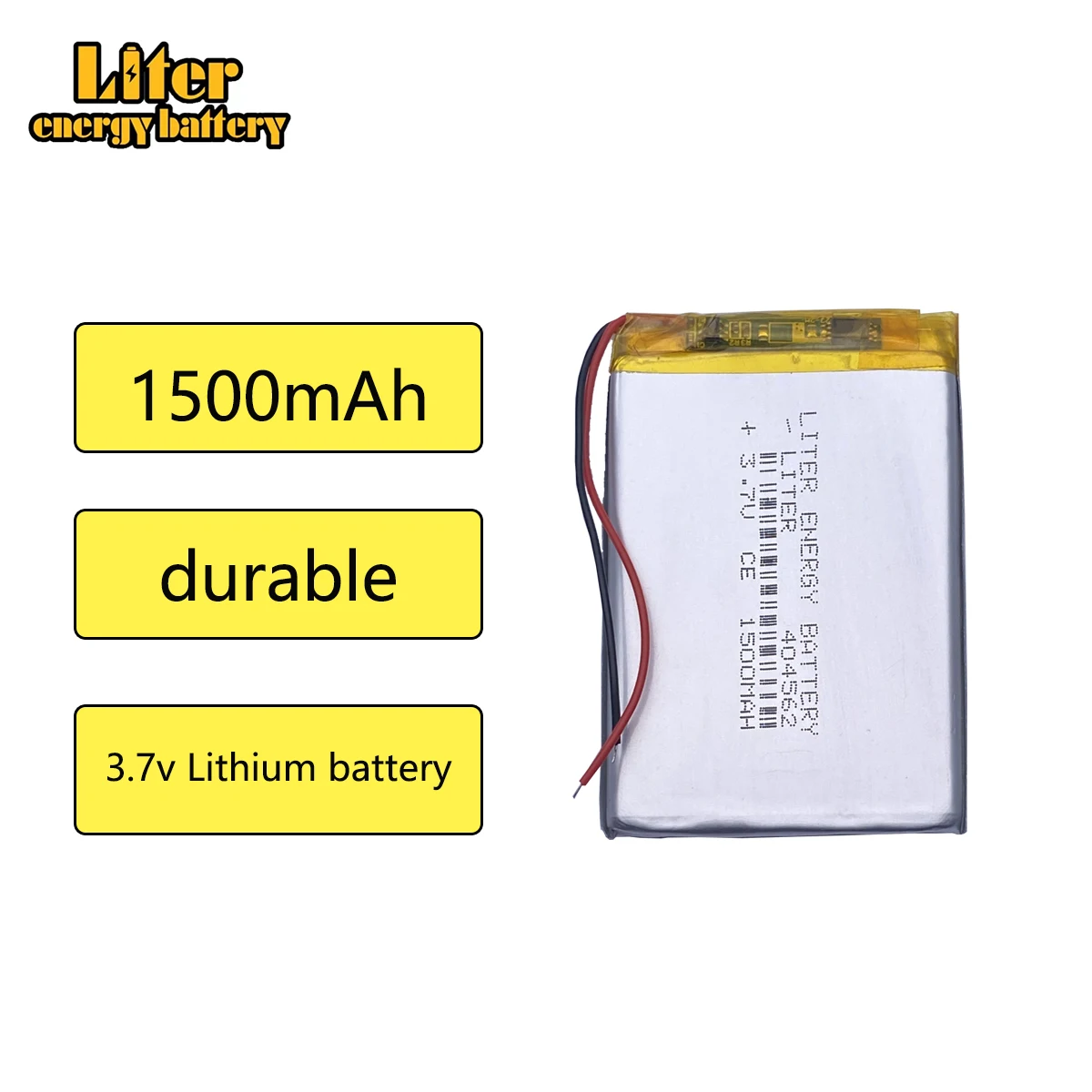 3.7V 1500mAh 404562 li-Polymer Li-ion Battery For small E-Book mp3 mp4 gps pedometer vehicle traveling data recorder