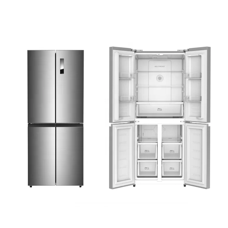 KD268FW Stainless Steel Electric Portable 300L Capacity No-Frost Combi Refrigerator Gas EU Frost-Free Defrost Households Hotels