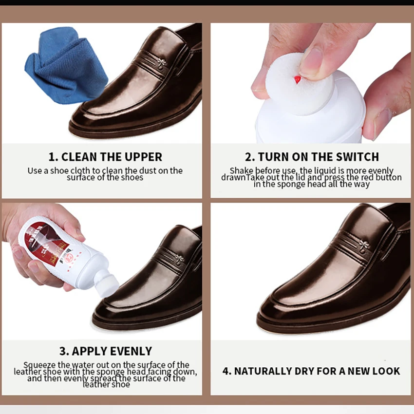 Multifunctional Factory Direct Sales Instant Shine 75Ml Manufacturers OfLiquid Shoe Polish With Brush Head