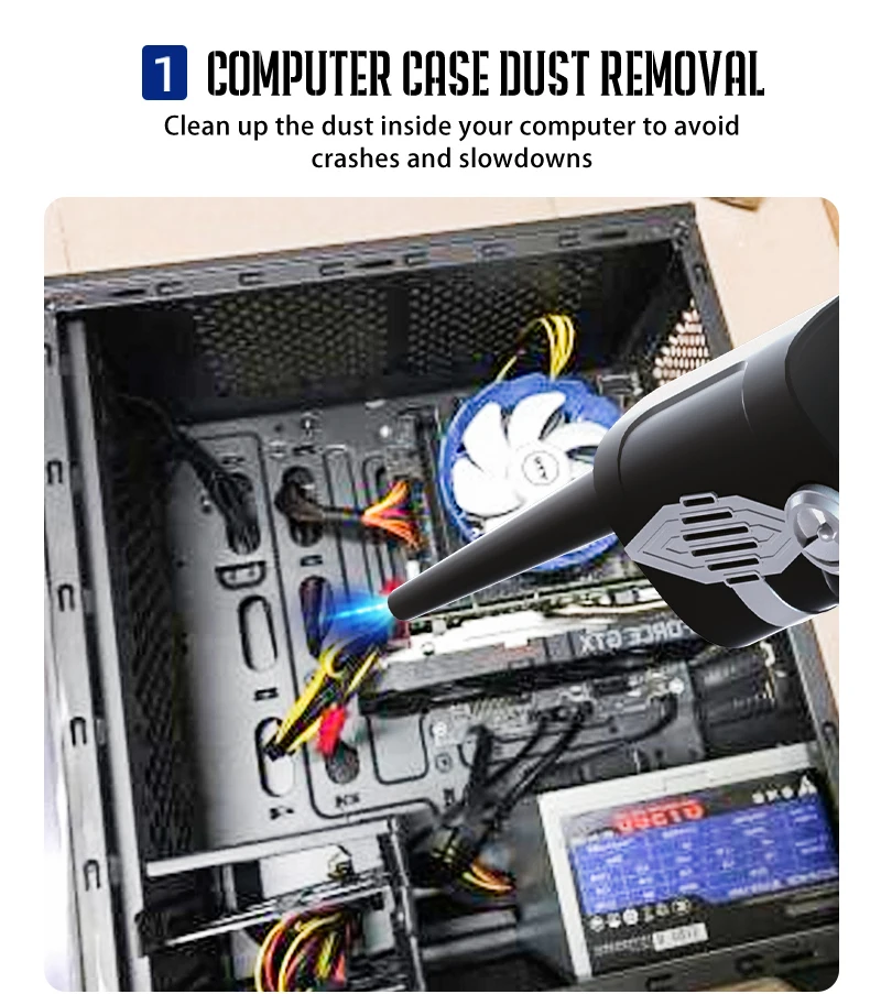 Cordless AIR Duster Replacement for Compressed Spray Gas Cans, Rechargeable Blower for Computer, Keyboard and Electronics Clean