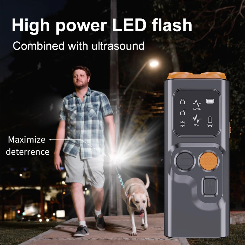 USB Rechargeable Anti-Barking Device Non-Irritating Ultrasonic Bark Deterrent Dogs Best-Selling LED Sonic Training