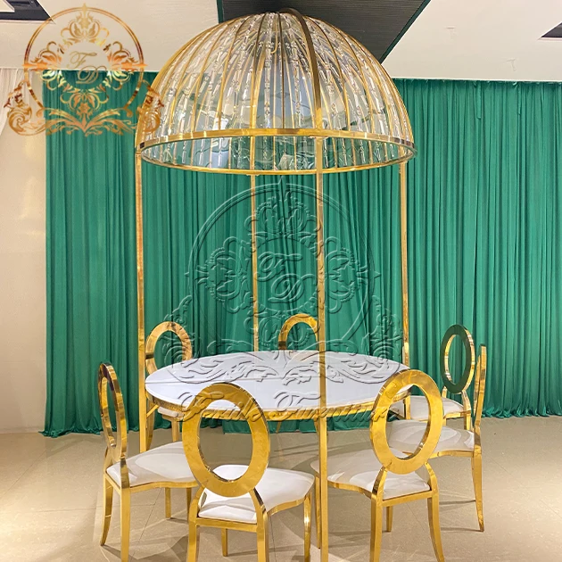 Luxury Crystal Dome Round Dining Table For Wedding
