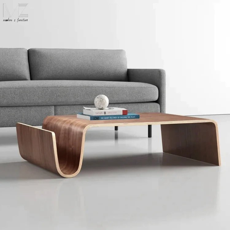 Wholesale Nordic Classic Design Reproduction Laminated Veneer Lumber coffee table Japanese Floor Curved Bentwood Low Tea Table