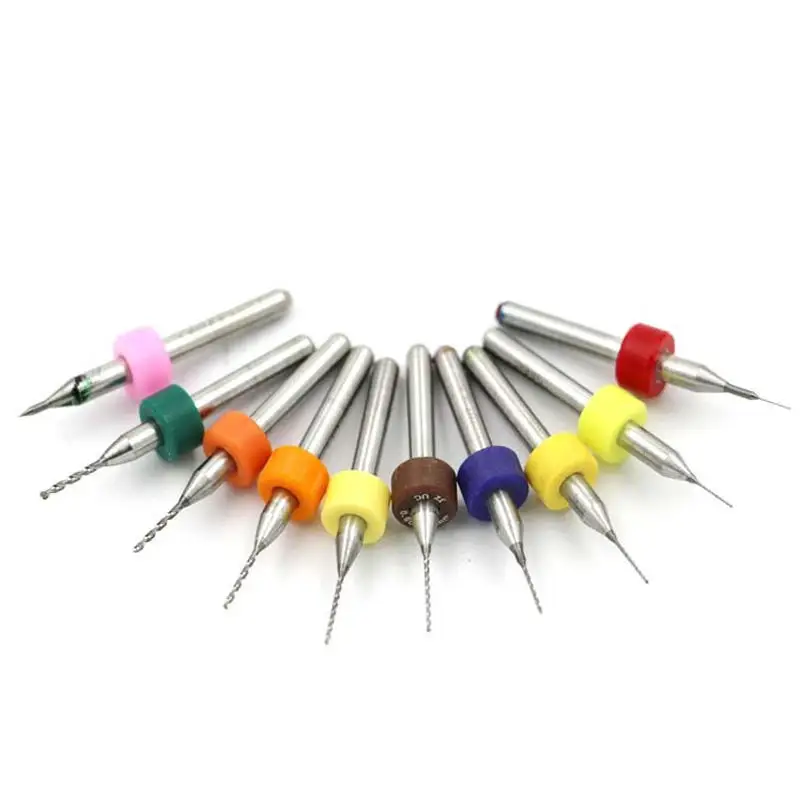 10pcs 0.1-1.0mm Carbide Micro Drill Bits Set Mini Brocas CNC Drilling Bit Jewelry Tools Print Circuit Board PCB Drill Bit