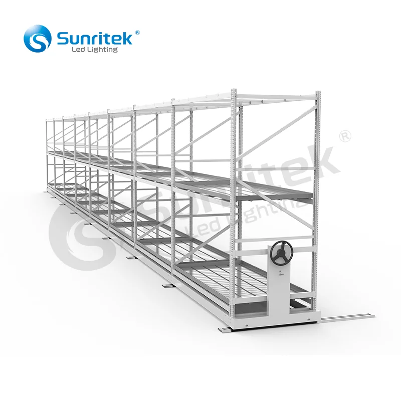 Hot sale grow rack for vertical vegetable grow room grow racks and rolling bench flood trays suitable with sunritek lamp