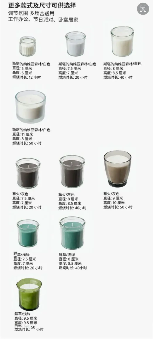 Wholesale hot sale Low price promotion ENSTAKA scented candle in glass Bonfire/grey 20 hr