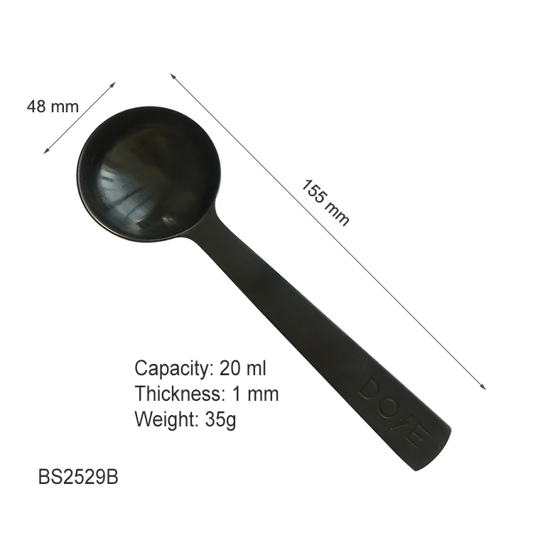 
Eco-Friendly customized logo matte black measuring spoons 