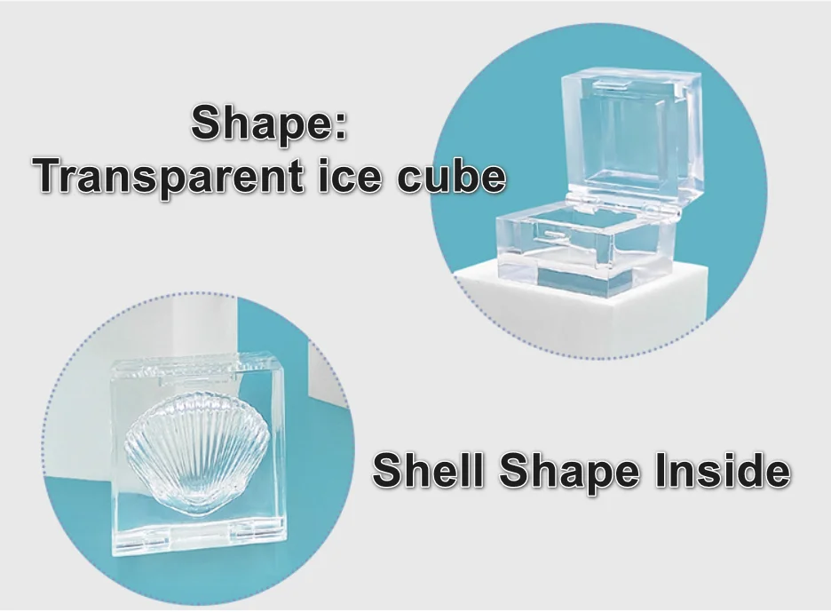 Shell heart shape Ice Cube Monochrome Eyeshadow Box Net Red Makeup Min Portable Makeup Eyeshadow Empty Box Packaging Material
