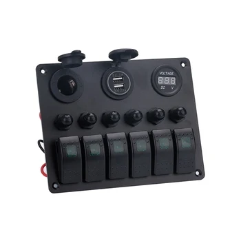 12V/24V 36W Fast Charge Three QC3.0 USB Car Charger Socket with 10A Wire Fuse Aluminum for Car boat