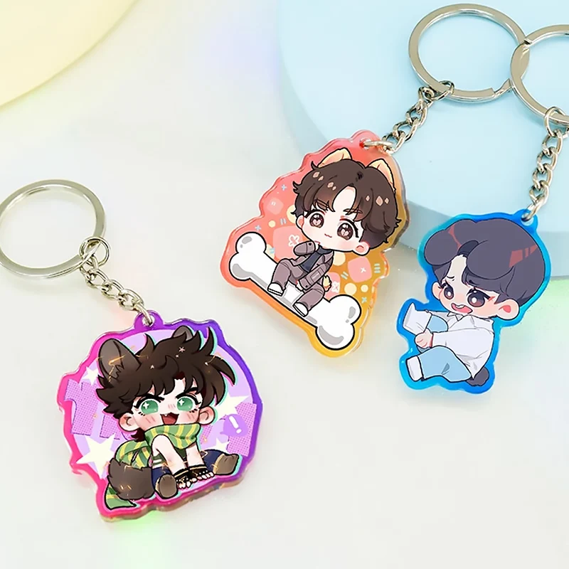 KunShan SYD Crafts Customized Anime Cartoon Color Gradient Keychains Charms Laser Cut Plastic Acrylic keychain
