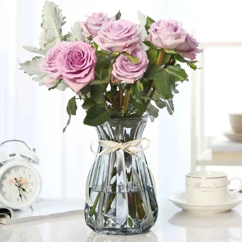 Vintage Fashion Colored Flower Glass Vase For Wedding Centerpiece Vase Manufacturers For Home Decor