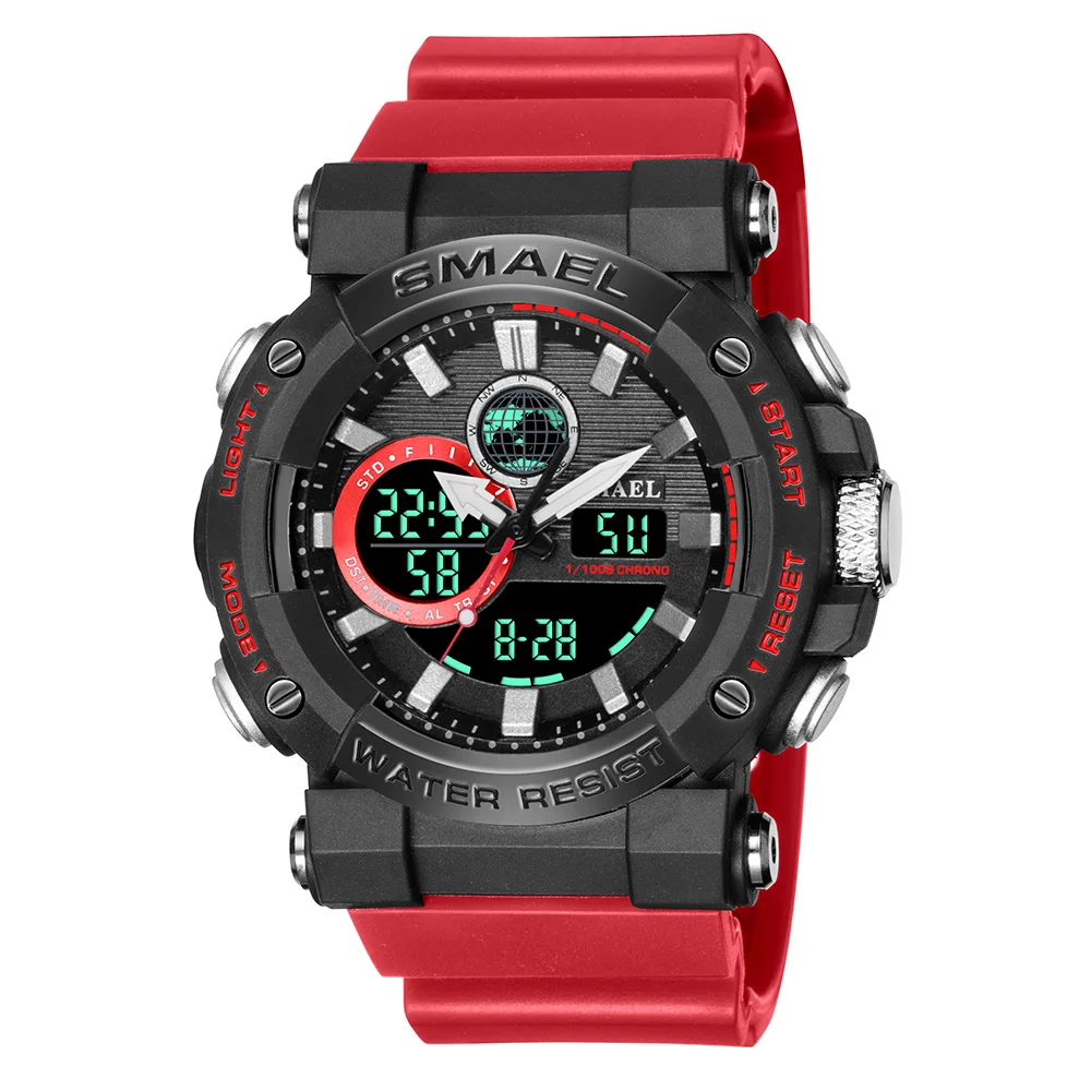 SMAEL 8048 Mens Watches Military Waterproof Sport Stopwatch Alarm LED Digital Watch Men Big Dial Clock Male Relogio Masculino