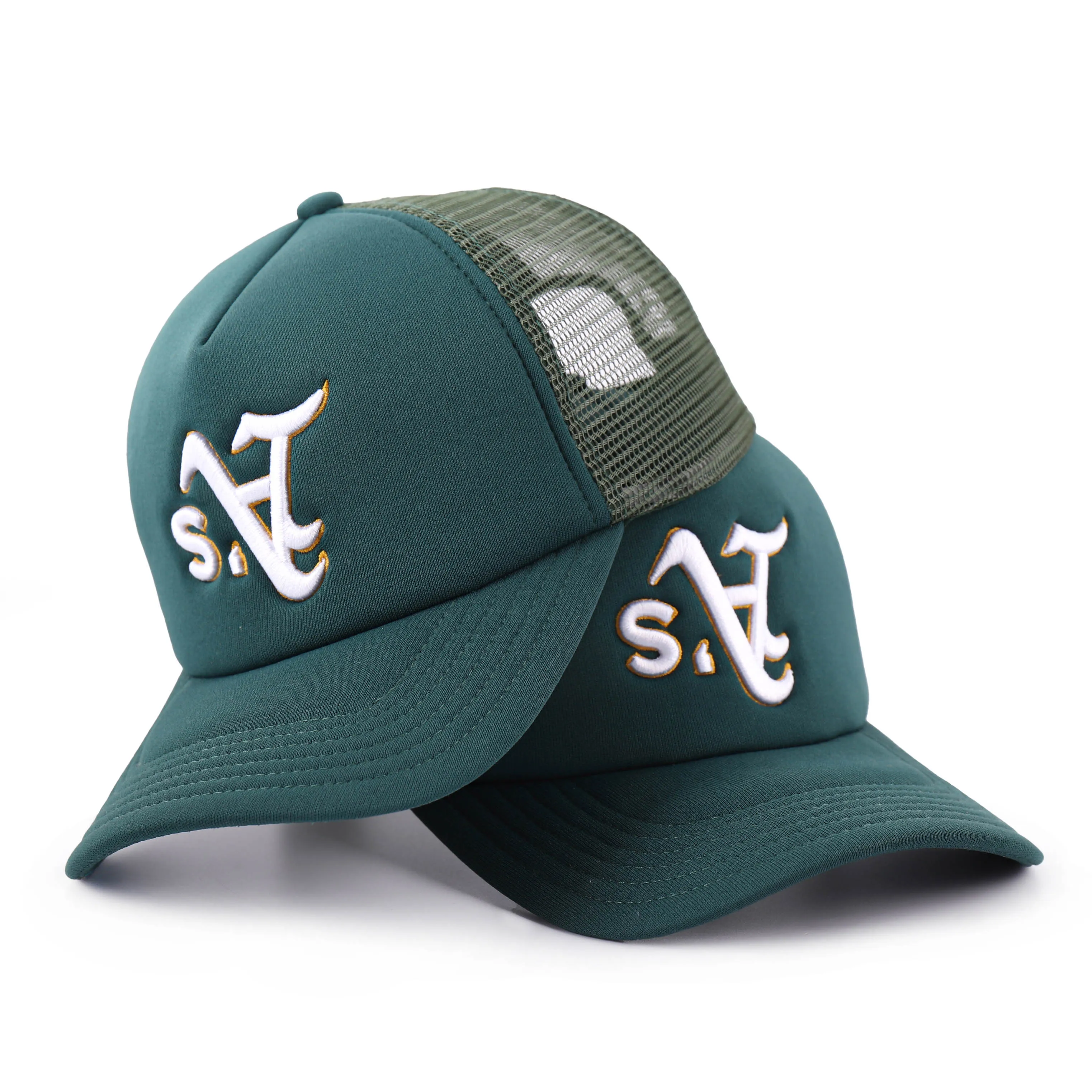 custom 5 panel foam 3D puff embroidery trucker hats mesh back caps