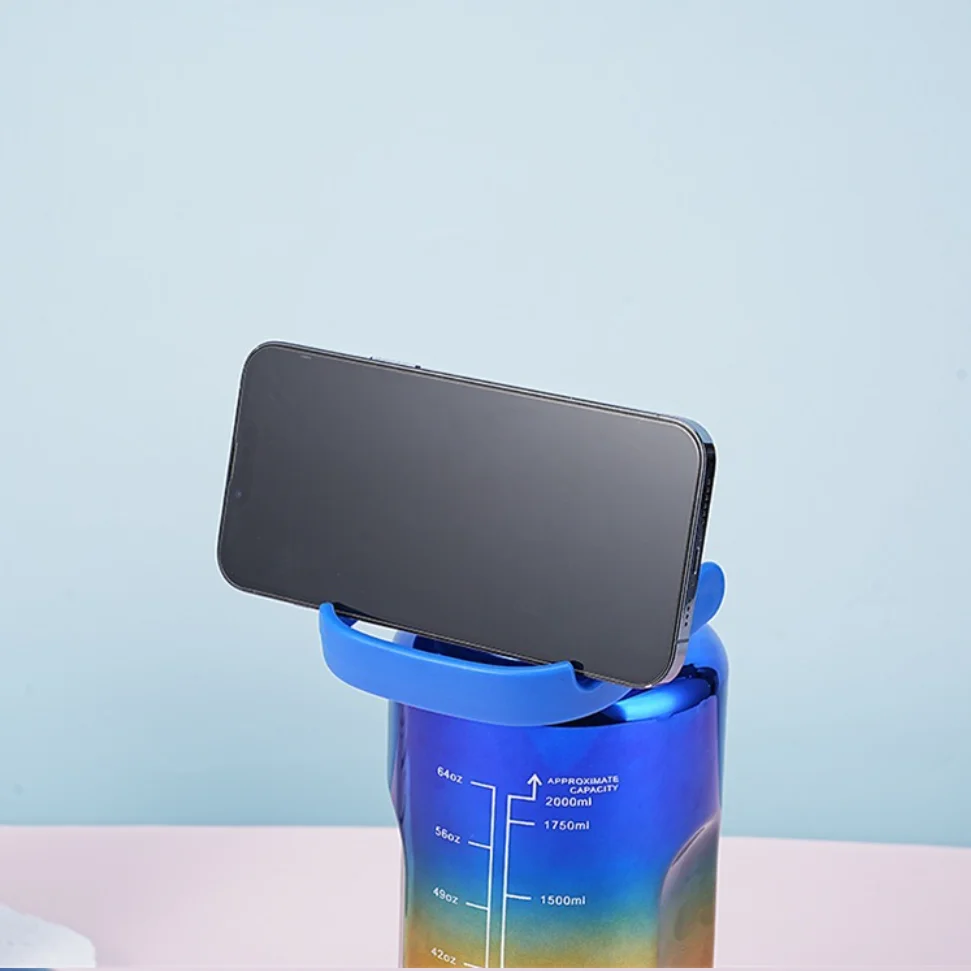 Trending Products 3 In 1 Large Capacity Electroplating Single-Layer Cup Plastic Water Bottle With Straw 24 Oz