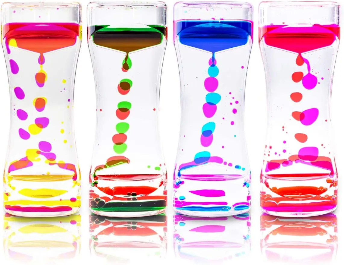 Liquid Motion Bubbler for Sensory Play, Fidget Toy, Children Activity, Desk Top, Assorted Colors,Drip hourglass