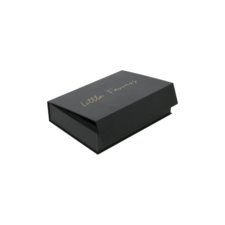 Custom Gold Foil Printing Matte Black Paper Magnets Box Essential Oil Bottle Set Packaging with Foam Insert