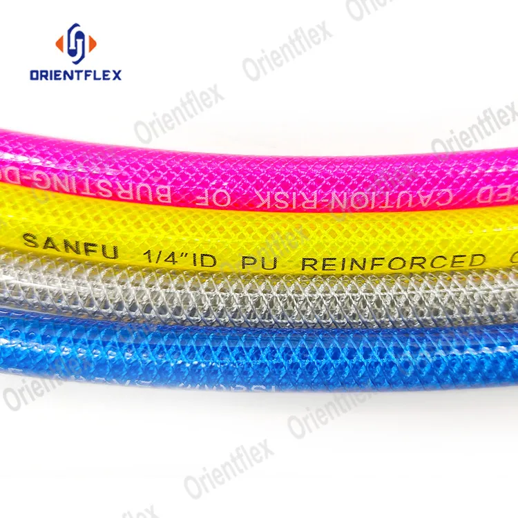 Flexible Black 3/8 Spiral Air Nylon Pu Flame Retardant Coil Spring Braided Hose Tube Size 5 Mm 16Mm Od 12Mm Id Air Hose 300 Psi