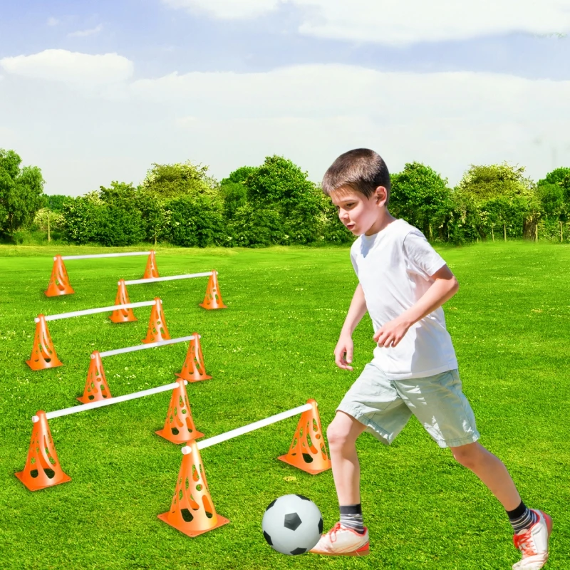 2 in 1 Soccer goal set with agility cone and soccer ball soccer training equipment for kids