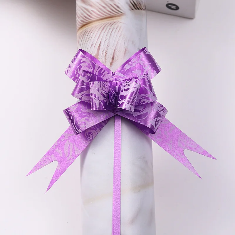 Розовое печатание 30 #50 # блестящие разноцветные пластиковые банты для украшения подарочной корзины