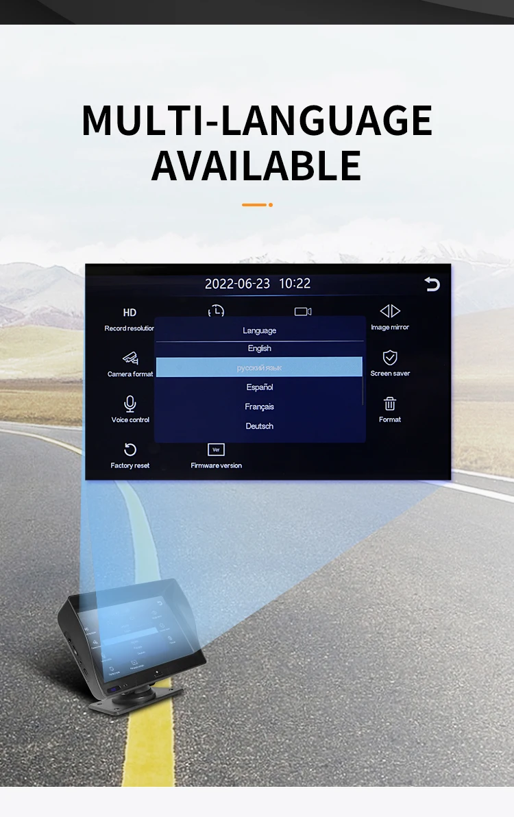 7'' Touch Screen Voice Control FM Radio Dual Record Front Back Camera Android Auto Carplay Car Dash Cam Recorder 