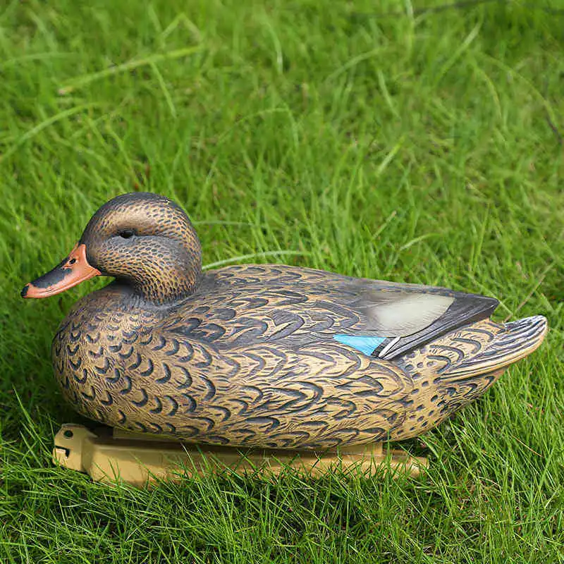 Realistic Plastic Mallard Stand Hunting Shooting Green and Brown Color Garden Decoration Duck Decoys