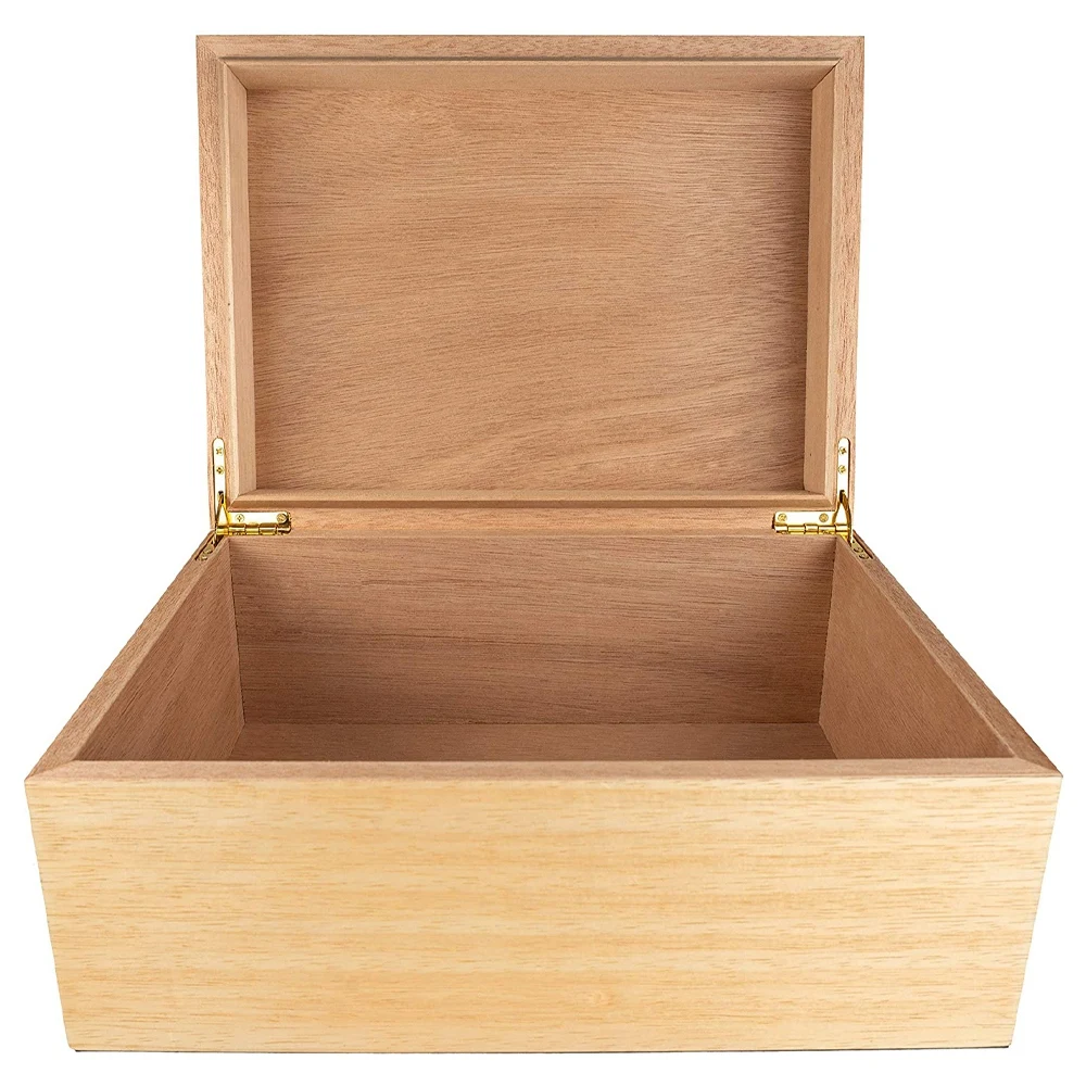 Black White Custom Color Wooden Kids Storage Box Large Wooden Stash Box