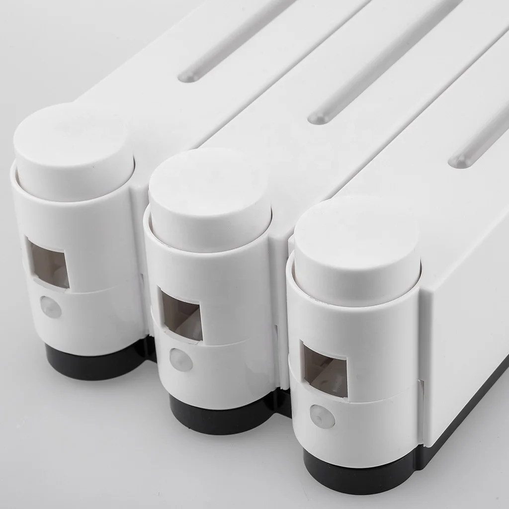 Shower dispenser modern wall magnetic quality twin soap and dry shampoo dispenser pump white for shower wall abs 3 chamber