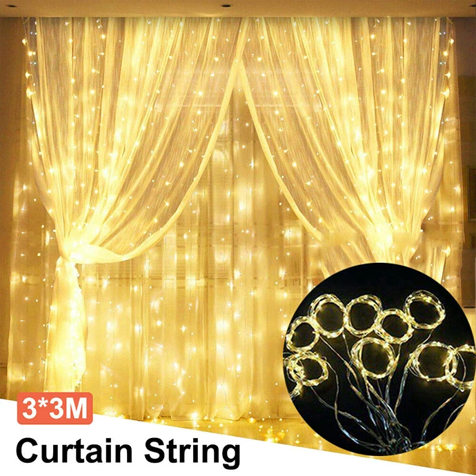 christmas series 5w rgb solar fairy lights wedding patio curtain decor led string light