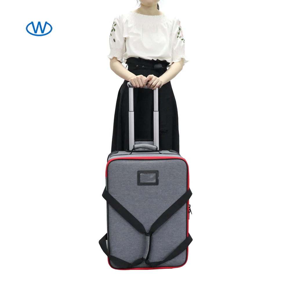 Customized hard non-woven fabric shell zipper luggage multi size travel trolley case 4 wheels portable  carry on suitcase