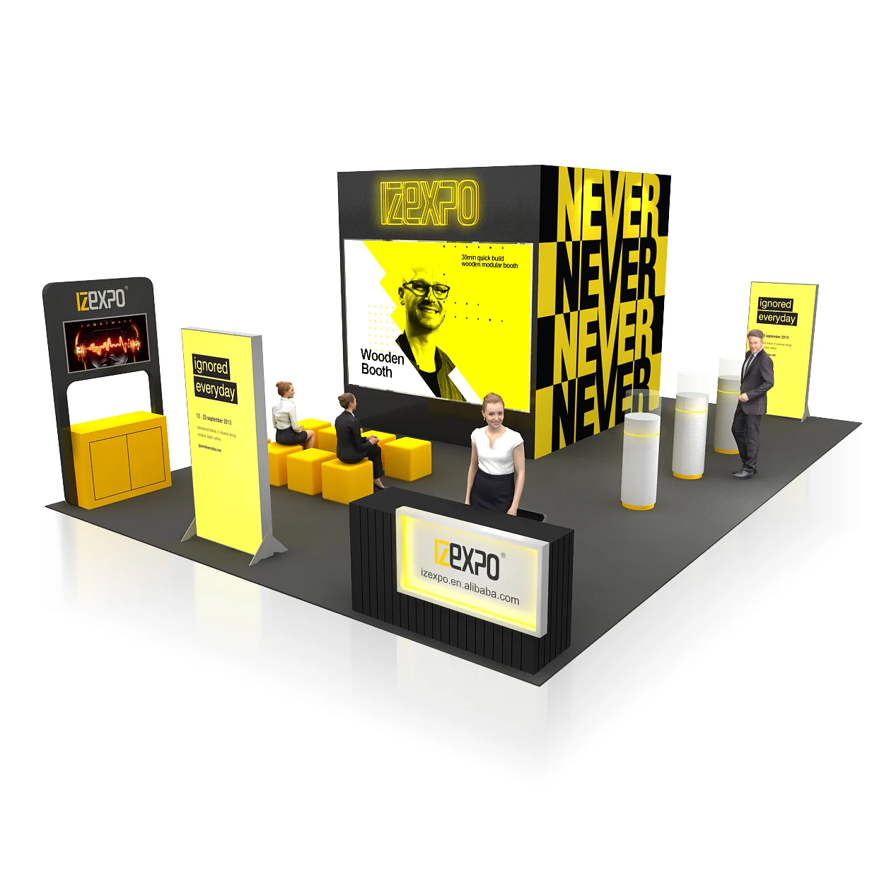 30MINS QUICK BUILD Trade Show Equipment Factory Hot Sale 20x30ft Tradeshow Booth Custom Exhibition Stall Exhibition Stand