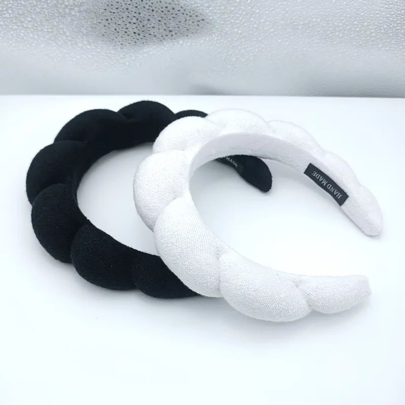 Sponge and Terry Towel Cloth Fabric Head Band Spa headband for washing face
