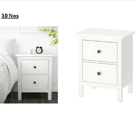 Cheap Price Table Wooden Bedroom Furniture Nightstand Bedside Table with 2 Drawers