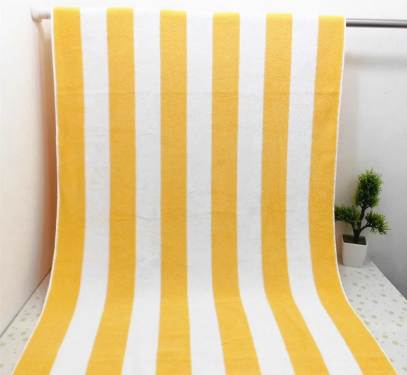 Wholesale 100% Cotton Black And White Striped Beach Towel, Terry Cotton Beach Towel