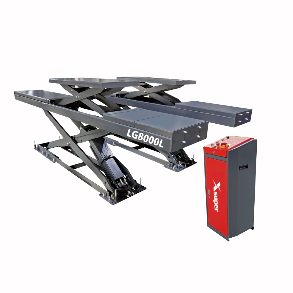 Superior  four wheel alignment scissor lift  for vehicle ramp    with mechanical lock and pneumatic unlocking device