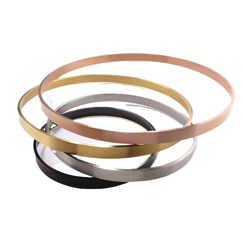 Picture Frame Metal Aluminium OEM Round Brushed Glossy Gold Black Silver Elegant Salon Wall Home Decorative Metal Picture Frames