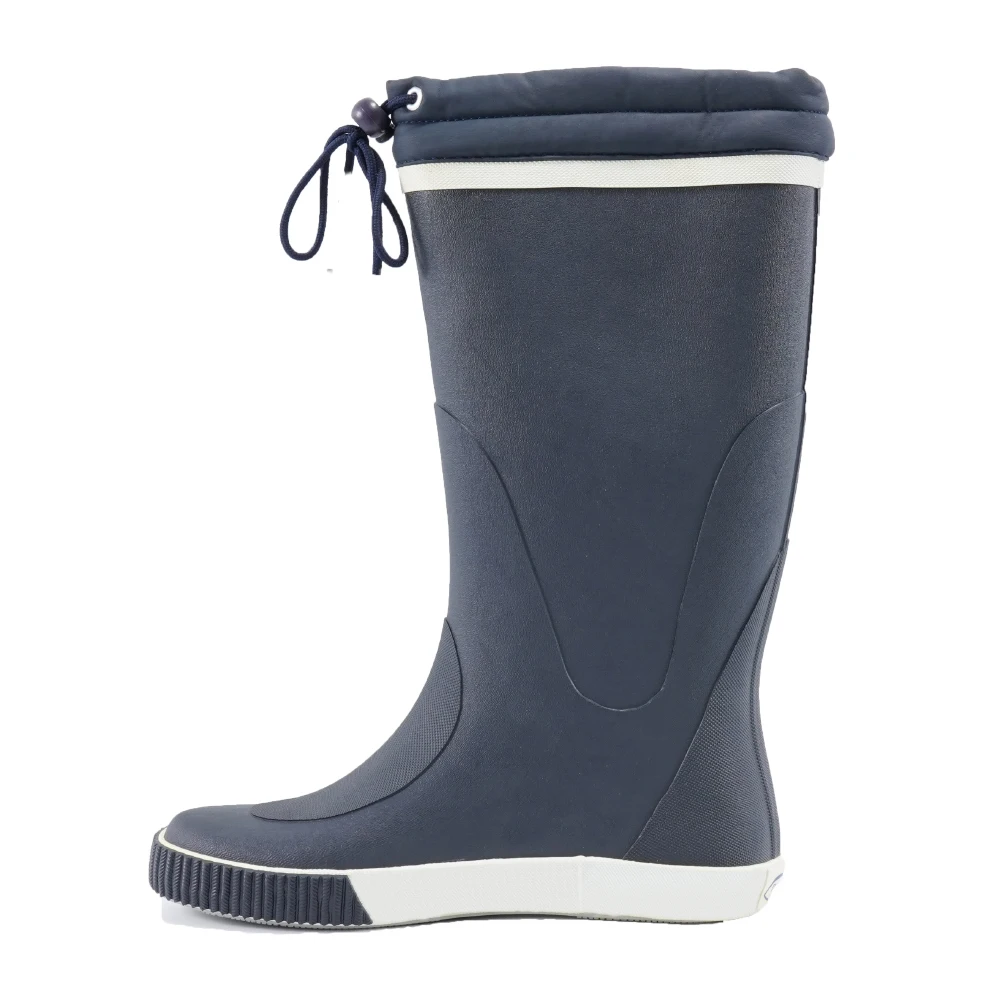 Manufacturer Customized Dark Blue Matte Classical Multi-layer Lace Up Anti-shedding Rubber Rain Boots Custom Men Waterproof