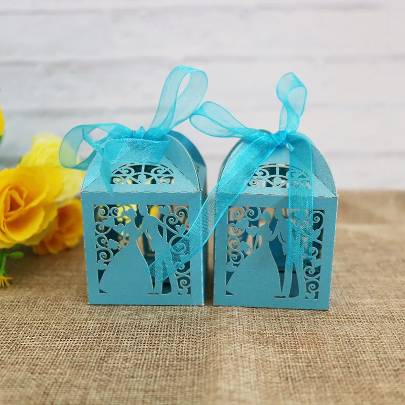 Laser Cut CookieBox Custom make Pearl Paper Box Wedding Favors Box for Party