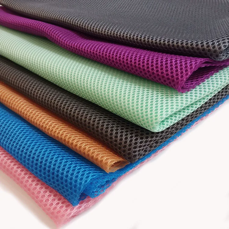 3d Air Mesh 100% Polyester Fabric Hot Sale Tear Resistant Knitted Plaid Jiangsu Tricot Lightweight Spacer Fabric for Shoes 3D-01